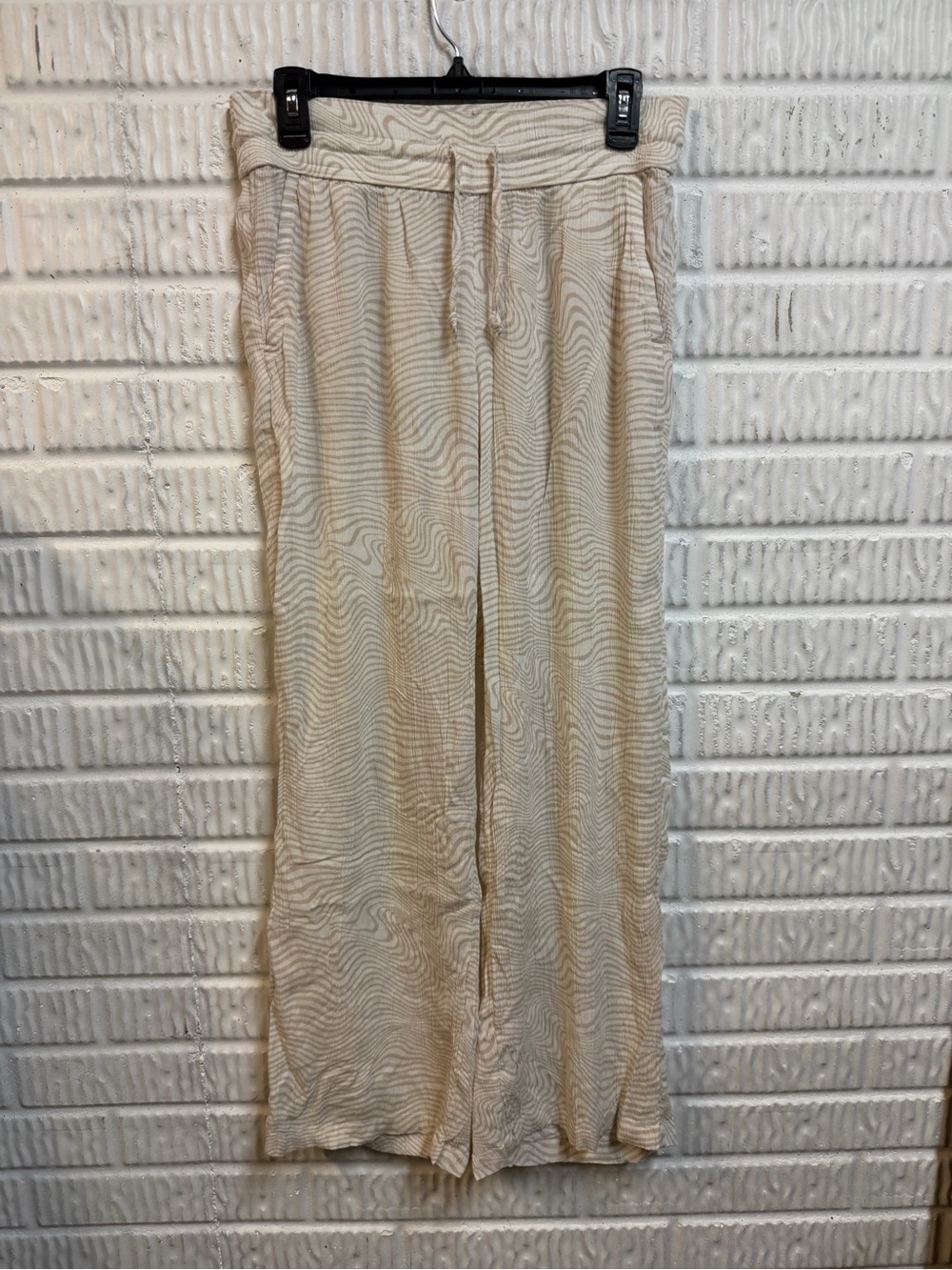 Prana Wide-Leg Drawstring modal Lounge Pants in Cream Size Small